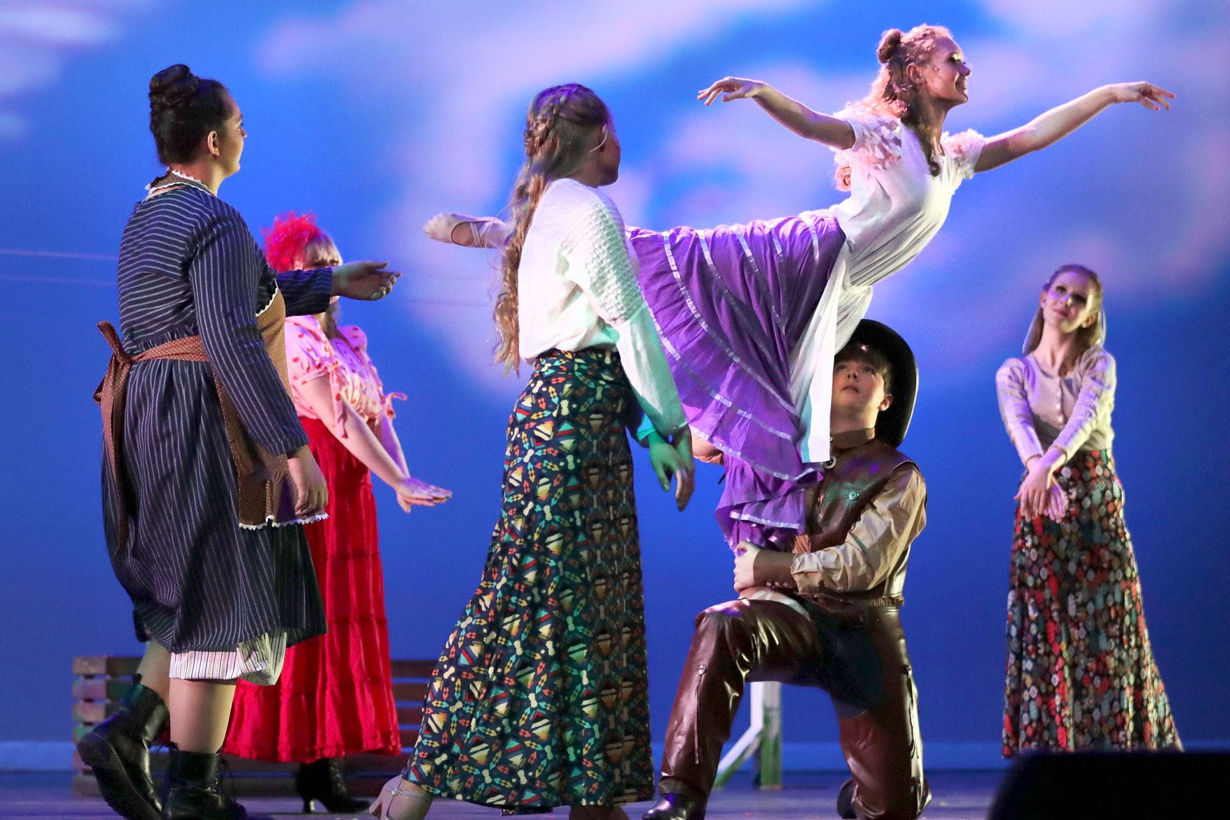 Dance scene from "Oklahoma!" at Parker High School